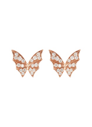 Main View - Click To Enlarge - STEPHEN WEBSTER - 'Fly By Night' diamond 18k rose gold stud earrings