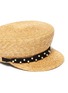 Detail View - Click To Enlarge - MAISON MICHEL - x Lane Crawford 'Abby' Embellished Straw Baker Boy Cap