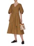Figure View - Click To Enlarge - 3.1 PHILLIP LIM - V-neck Balloon Sleeve Midi Dress