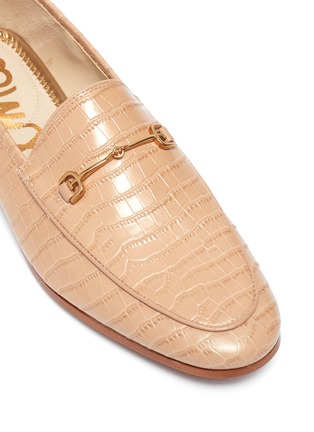 Detail View - Click To Enlarge - SAM EDELMAN - Loraine' croc embossed horsebit leather step-in loafers