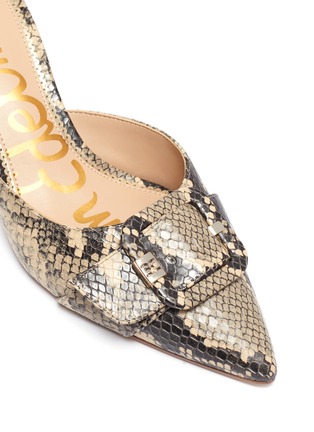 Detail View - Click To Enlarge - SAM EDELMAN - 'Janessa' buckle snake embossed mules