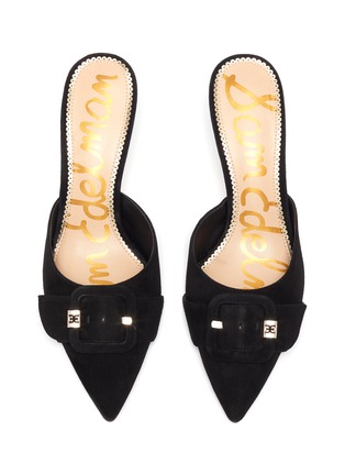 Detail View - Click To Enlarge - SAM EDELMAN - 'Janessa' buckle suede mules