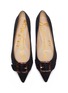 Detail View - Click To Enlarge - SAM EDELMAN - 'Sonja' buckle suede leather skimmer flats