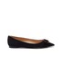 Main View - Click To Enlarge - SAM EDELMAN - 'Sonja' buckle suede leather skimmer flats