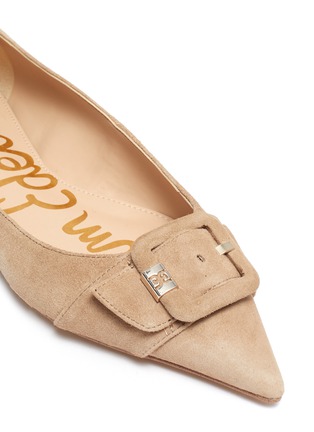 Detail View - Click To Enlarge - SAM EDELMAN - 'Sonja' buckle suede skimmer flats