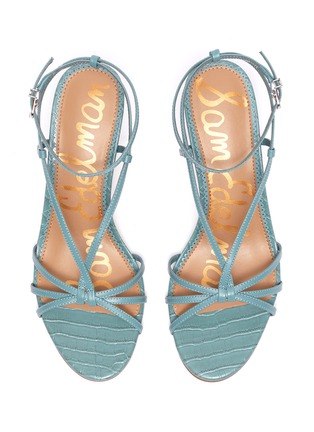 Detail View - Click To Enlarge - SAM EDELMAN - 'Pippa' strappy croc-embossed leather sandals