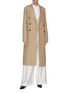 Figure View - Click To Enlarge - VICTORIA BECKHAM - Peak lapel contrast belted tailored coat