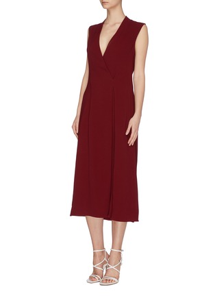 Detail View - Click To Enlarge - VICTORIA BECKHAM - Belted wrap Cady dress
