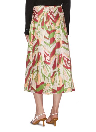 Back View - Click To Enlarge - VICTORIA BECKHAM - Abstract print back pleat silk wrap skirt