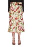 Main View - Click To Enlarge - VICTORIA BECKHAM - Abstract print back pleat silk wrap skirt