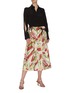Figure View - Click To Enlarge - VICTORIA BECKHAM - Abstract print back pleat silk wrap skirt
