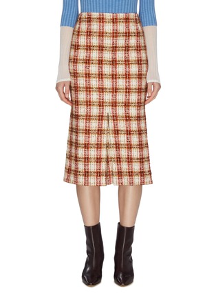 Main View - Click To Enlarge - VICTORIA BECKHAM - Check box pleated skirt