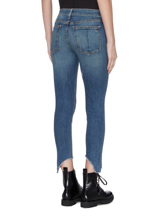 Back View - Click To Enlarge - RAG & BONE - Asymmetric raw edge skinny jeans