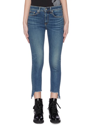 Main View - Click To Enlarge - RAG & BONE - Asymmetric raw edge skinny jeans