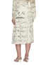 Back View - Click To Enlarge - VICTORIA BECKHAM - Scribble print front drape belted skirt