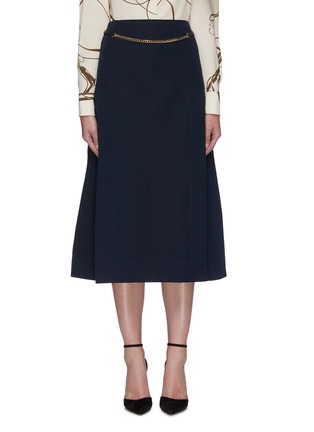 Main View - Click To Enlarge - VICTORIA BECKHAM - Side pleat belted midi skirt