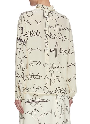 Back View - Click To Enlarge - VICTORIA BECKHAM - Scribble print button back blouse