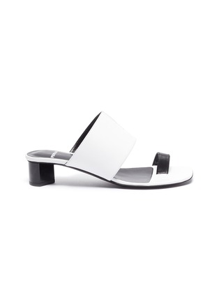 Main View - Click To Enlarge - PIERRE HARDY - 'V Linea' contrast toe ring leather sandals