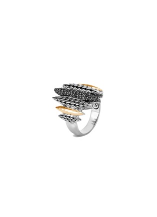Main View - Click To Enlarge - JOHN HARDY - 'Classic Chain' black sapphire spinel 18k gol hammered ring
