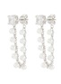 Main View - Click To Enlarge - CZ BY KENNETH JAY LANE - Mini Cubic Zirconia Pearl Chain Hoop Earrings