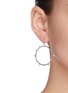 Figure View - Click To Enlarge - CZ BY KENNETH JAY LANE - Mini Cubic Zirconia Pearl Front Hoop Earrings