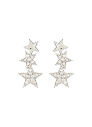 Main View - Click To Enlarge - CZ BY KENNETH JAY LANE - Triple Mini Cubic Zirconia Pavé Star Drop Earrings