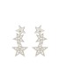 Main View - Click To Enlarge - CZ BY KENNETH JAY LANE - Triple Mini Cubic Zirconia Pavé Star Drop Earrings
