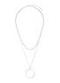Main View - Click To Enlarge - CZ BY KENNETH JAY LANE - Cubic Zirconia Pearl Double Layer Circle Drop Necklace