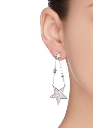 Figure View - Click To Enlarge - CZ BY KENNETH JAY LANE - Star Pavé Drop Earrings