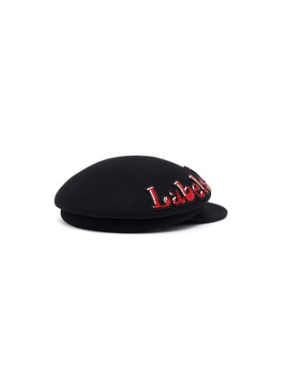 Figure View - Click To Enlarge - LAURENCE & CHICO - 'Label Love' embellished wool sailor hat