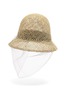 Main View - Click To Enlarge - LAURENCE & CHICO - Pearl veil embellished straw bucket hat