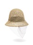Figure View - Click To Enlarge - LAURENCE & CHICO - Pearl veil embellished straw bucket hat