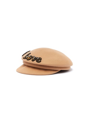 Main View - Click To Enlarge - LAURENCE & CHICO - 'Label Love' embellished wool sailor hat