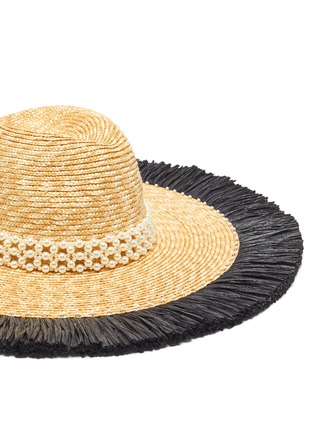 Detail View - Click To Enlarge - LAURENCE & CHICO - Pearl embellished floppy straw hat