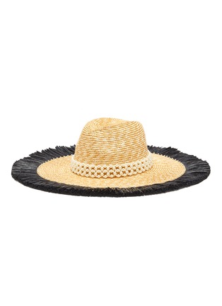 Main View - Click To Enlarge - LAURENCE & CHICO - Pearl embellished floppy straw hat