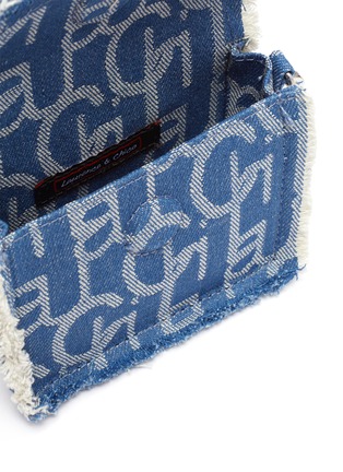 Detail View - Click To Enlarge - LAURENCE & CHICO - Pearl chain mini denim crossbody bag
