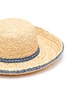 Detail View - Click To Enlarge - LAURENCE & CHICO - Pearl denim embellished straw hat