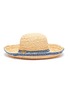 Figure View - Click To Enlarge - LAURENCE & CHICO - Pearl denim embellished straw hat