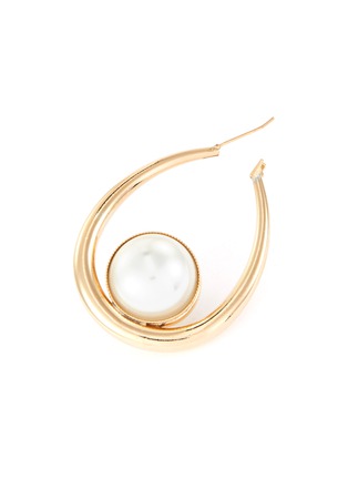 Detail View - Click To Enlarge - ANTON HEUNIS - Faux pearl oval earrings