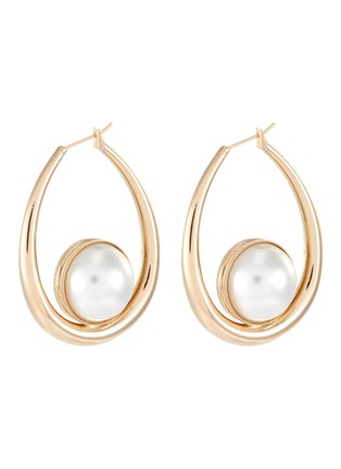 Main View - Click To Enlarge - ANTON HEUNIS - Faux pearl oval earrings