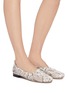 Figure View - Click To Enlarge - RODO - 'HIGH THROAT' PYTHON LEATHER FLATS