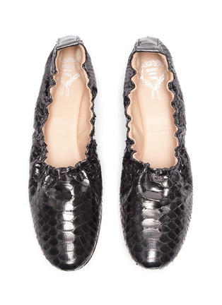 Detail View - Click To Enlarge - RODO - 'HIGH THROAT' PYTHON LEATHER FLATS