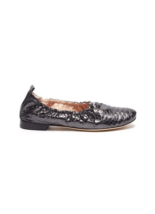 Main View - Click To Enlarge - RODO - 'HIGH THROAT' PYTHON LEATHER FLATS