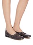 Figure View - Click To Enlarge - RODO - 'HIGH THROAT' PYTHON LEATHER FLATS