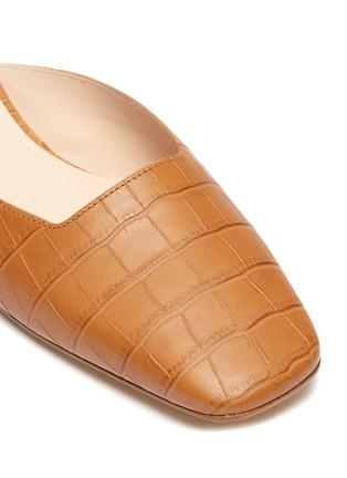 Detail View - Click To Enlarge - RODO - Croc embossed leather mules