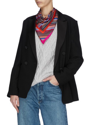 Figure View - Click To Enlarge - FRANCO FERRARI - 'Twill Seta' stripe silk scarf