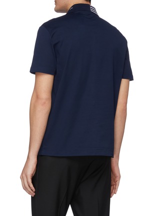 Back View - Click To Enlarge - VERSACE - Stripe collar polo shirt