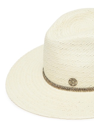 Detail View - Click To Enlarge - MAISON MICHEL - 'Henrietta' strass embellished herringbone straw hat