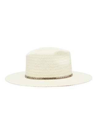 Figure View - Click To Enlarge - MAISON MICHEL - 'Henrietta' strass embellished herringbone straw hat