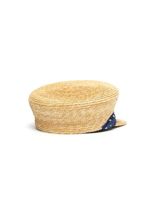 Figure View - Click To Enlarge - MAISON MICHEL - 'Abby' polka dot ribbon straw baker boy cap